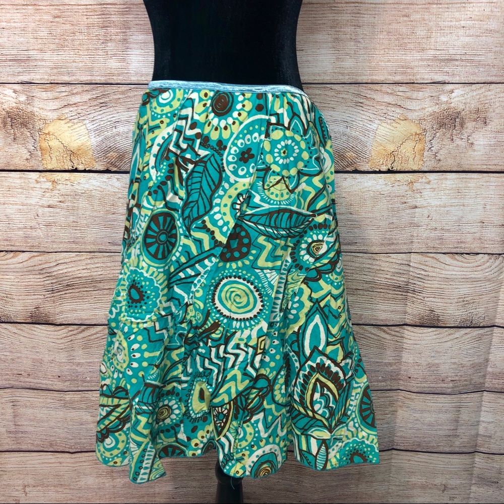 Hearts of Palms A-Line Knee Length Cotton Skirt